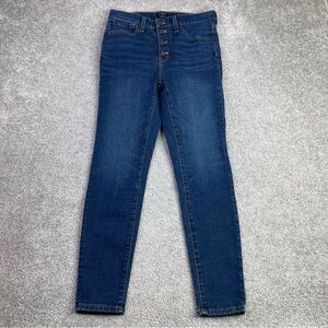 J. Crew Factory Jeans Women's 27 Blue Skinny High Rise Dark Wash Button Fly
